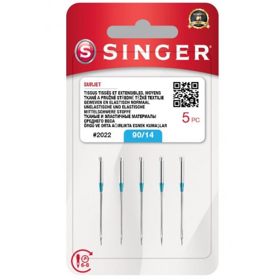 Singer Dikiş Makinesi 14 Numara Overlok İğnesi (5Lİ)